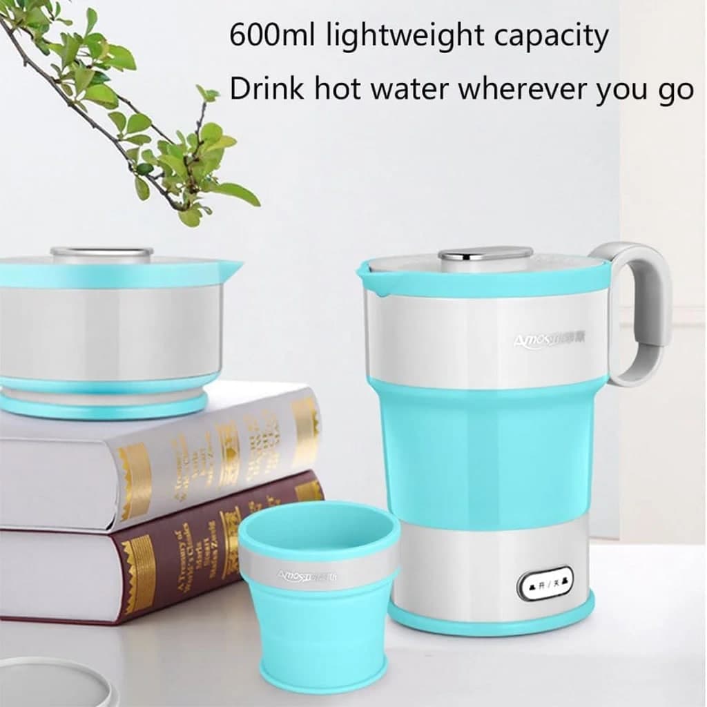 Bouilloire Électrique Pliable en Silicone Alimentaire avec Gobelet Pliable – غلاية مياه قابلة للطي ومحمولة
