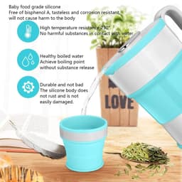 Bouilloire Électrique Pliable en Silicone Alimentaire avec Gobelet Pliable – غلاية مياه قابلة للطي ومحمولة 8