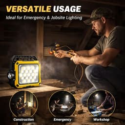 Lanterne de Camping LED Solaire et Rechargeable USB 40 LED + 2 COB - مصباح وكيشاف تخييم يدوي يعمل بالطاقة الشمسية بـ 4 وضعيات إضاءة 5