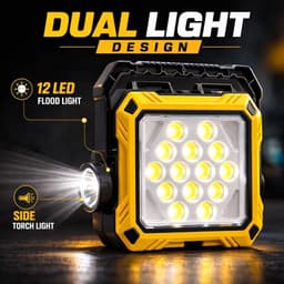 Lanterne de Camping LED Solaire et Rechargeable USB 40 LED + 2 COB - مصباح وكيشاف تخييم يدوي يعمل بالطاقة الشمسية بـ 4 وضعيات إضاءة 3