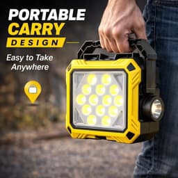 Lanterne de Camping LED Solaire et Rechargeable USB 40 LED + 2 COB - مصباح وكيشاف تخييم يدوي يعمل بالطاقة الشمسية بـ 4 وضعيات إضاءة 4
