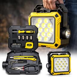 Lanterne de Camping LED Solaire et Rechargeable USB 40 LED + 2 COB - مصباح وكيشاف تخييم يدوي يعمل بالطاقة الشمسية بـ 4 وضعيات إضاءة 8