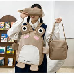 🐸💗 طقم حقائب مدرسية للأطفال 3 في 1 🎒 2